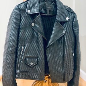 BCBGMaxAzria quilted black moto jacket